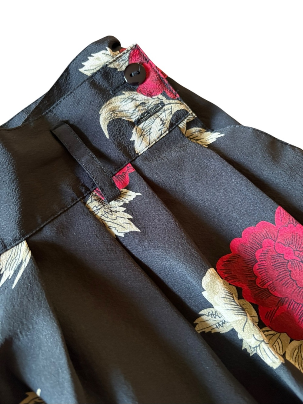 Vintage Rena Rowan for Saville Black Floral Matching Skirt Set Size 14/16 - Picture 7 of 9